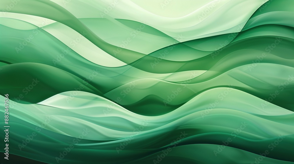 Background of Green Waves: Serene and Stylish