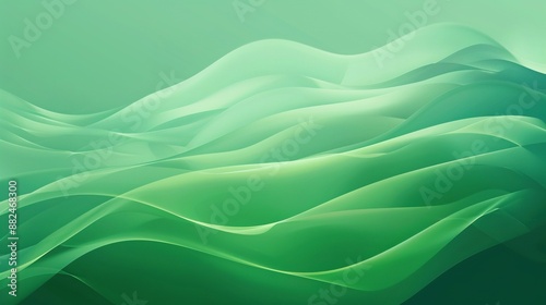 Green Toned Waves: Peaceful and Elegant Background