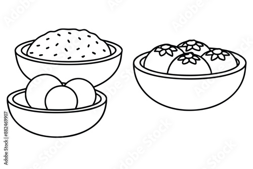 Pani Puri Line Art Illustration Minimalistic Indian Snack Hand Drawing