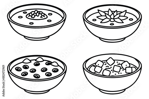 Pozole Line Art Illustration Drawing