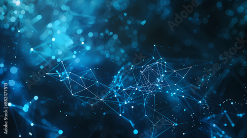 Abstract blue technology glowing background