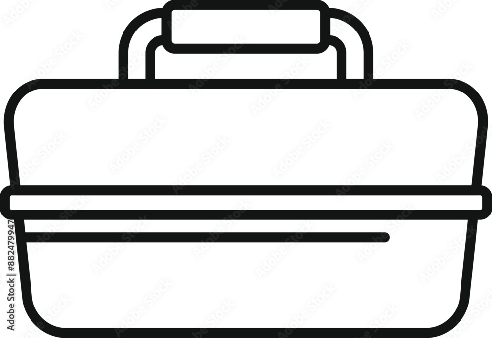 Simple design icon of a lunch box container holding food for work or school Simple design icon of a lunch box container holding food for work or school