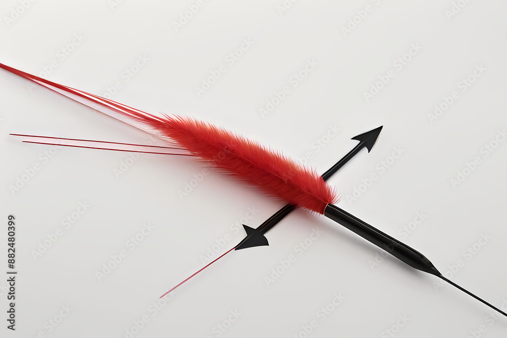 Minimalist Abstract Image of a Hand Holding a Red Arrow Pointing Upward Minimalist Abstract Image of a Hand Holding a Red Arrow Pointing Upward