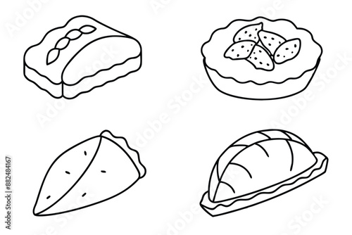 Spanakopita Hand Drawing Line Art