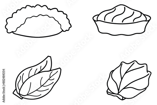 Spanakopita Line Art Sketch Drawing