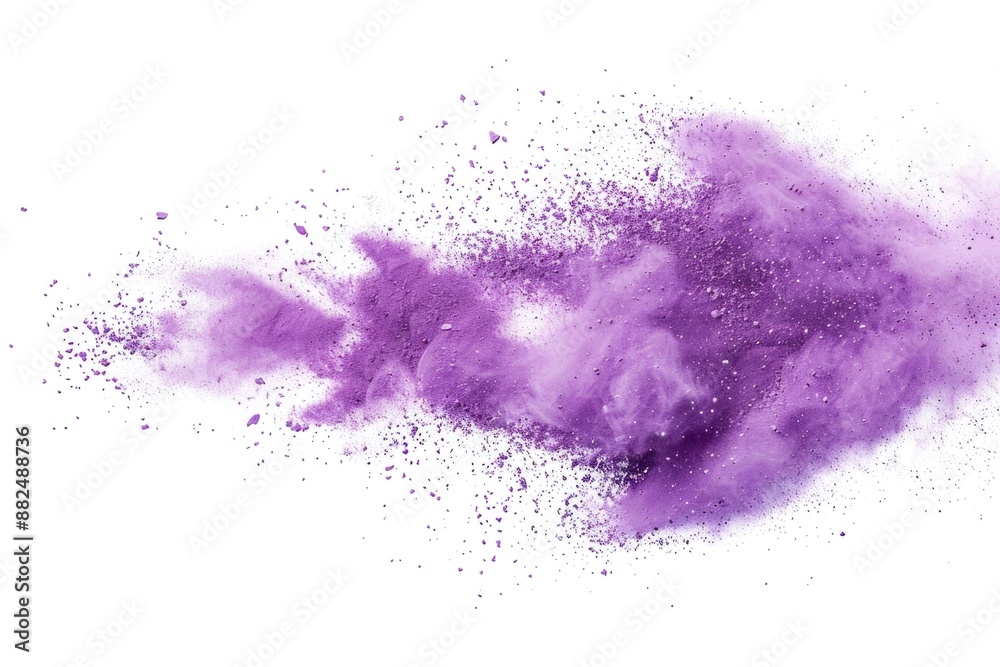 Fototapeta premium A vibrant purple powder explosion on a white background