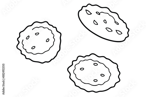 Tostones Line Art Traditional Latin American Dish Hand Drawn Design