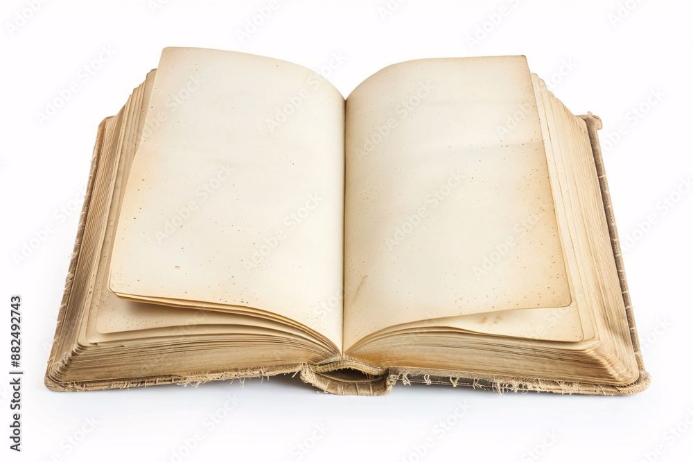 Open blank book with beige pages Open blank book with beige pages