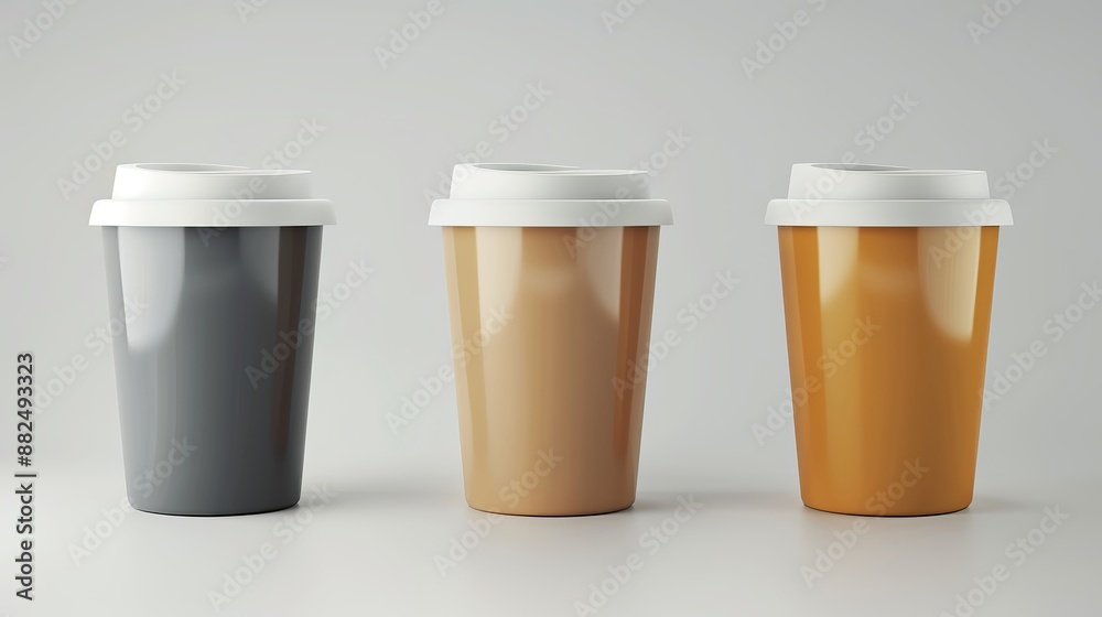 3d vector Papper coffee Cup with plastic lid. Takeaway offee or tea to go or delivery concept. 3d vector Papper coffee Cup with plastic lid. Takeaway offee or tea to go or delivery concept.