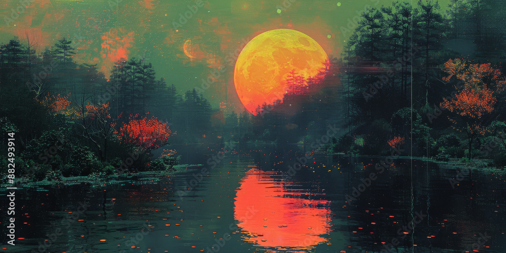 Fototapeta premium 幻想的な秋の色のテクスチャ背景