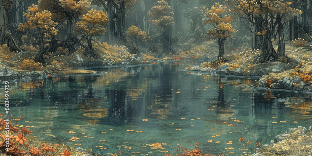 Fototapeta premium 幻想的な秋の色のテクスチャ背景