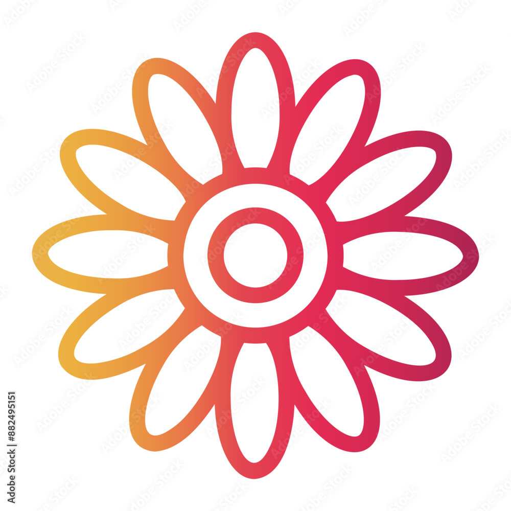 daisy flower Line Gradient Icon daisy flower Line Gradient Icon