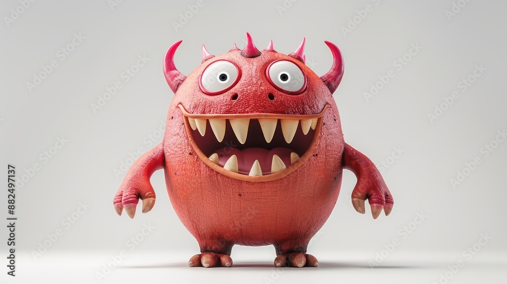 Colorful Expressive cute 3D cartoon monster character Colorful Expressive cute 3D cartoon monster character