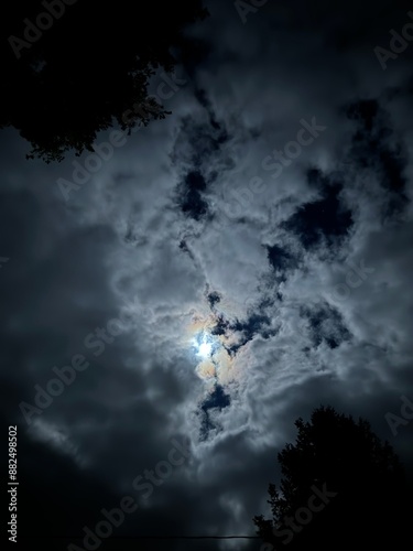 Canvas Print Creepy night clouds
