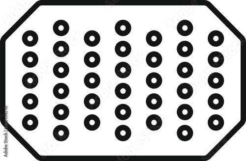 Line drawing depicting a blister pack of birth control pills, symbolizing contraception and reproductive health
