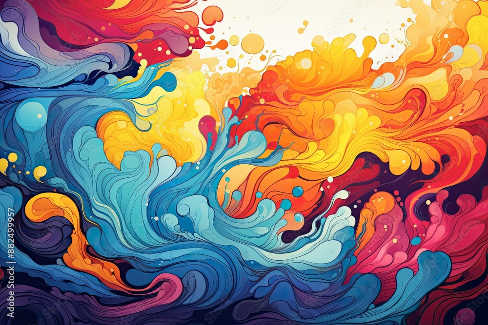 Fototapeta premium backgrounds infused with vibrant cheer, flowing forms and unique festive flair