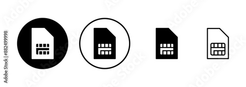Sim card icon vector isolated on white background. Mobile slot icon. Mobile cellular phone sim card chip.