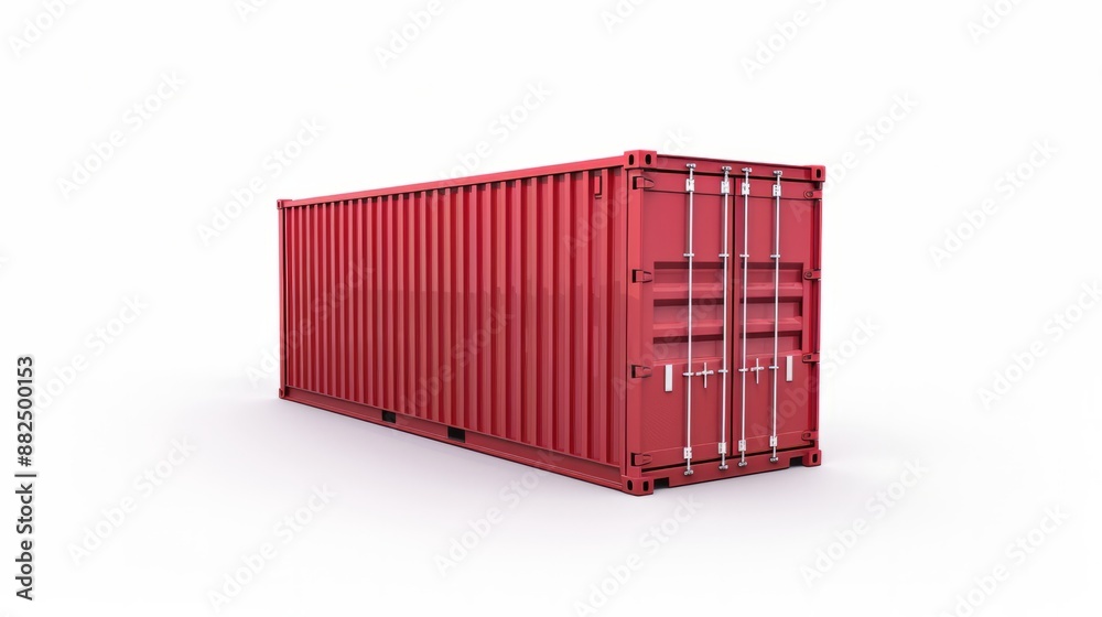 Cargo container loading Isolated On white background