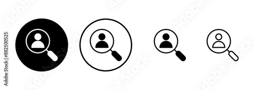 Hiring icon vector isolated on white background. Human resources concept. Recruitment. Search job vacancy icon. Hire. Find people icon