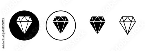 Diamond icon vector isolated on white background. Diamond vector icon. Gemstone symbol