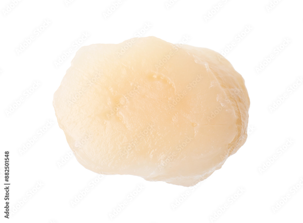 One fresh raw scallop isolated on white One fresh raw scallop isolated on white