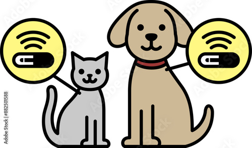 ペット用のマイクロチップのイラスト（Illustration of pet microchip）
