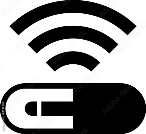 ペット用のマイクロチップのアイコン（pet microchip icon）
