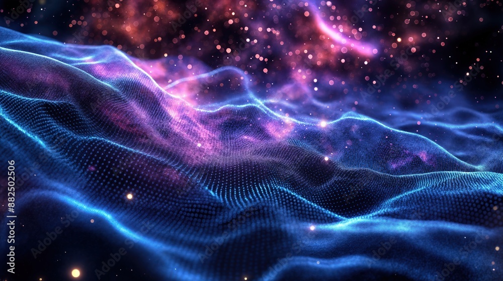 Fototapeta premium Synthwave Wireframe Abstract