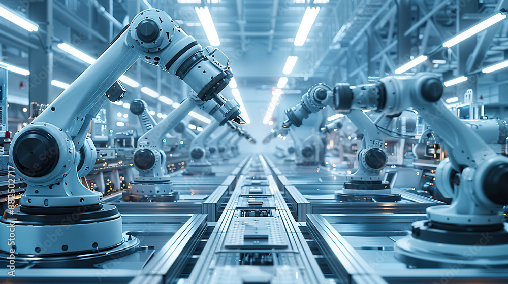 Industrial robots on the modern factory floor Industrial robots on the modern factory floor