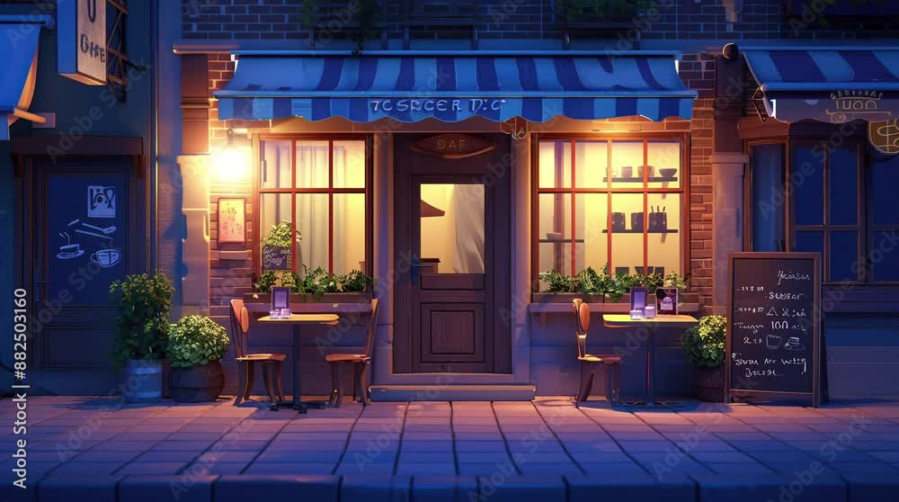 Glowing outdoor café with illuminated table and chairs under the night sky
Seamless looping 4k time-lapse virtual video animation Generated AI Glowing outdoor café with illuminated table and chairs under the night sky
Seamless looping 4k time-lapse virtual video animation Generated AI