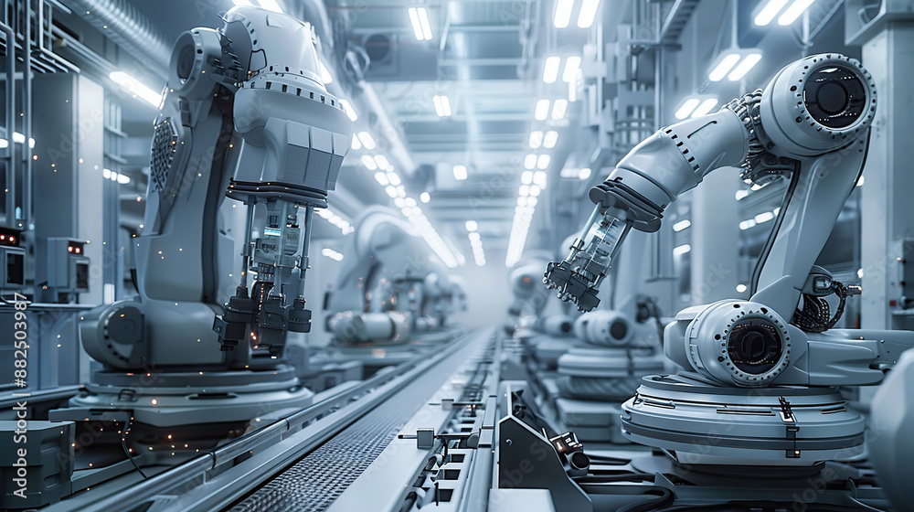 Industrial robots on the modern factory floor