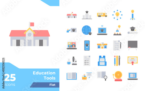 Education Tools Flat Icons