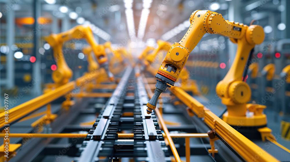 Industrial robots on the modern factory floor Industrial robots on the modern factory floor