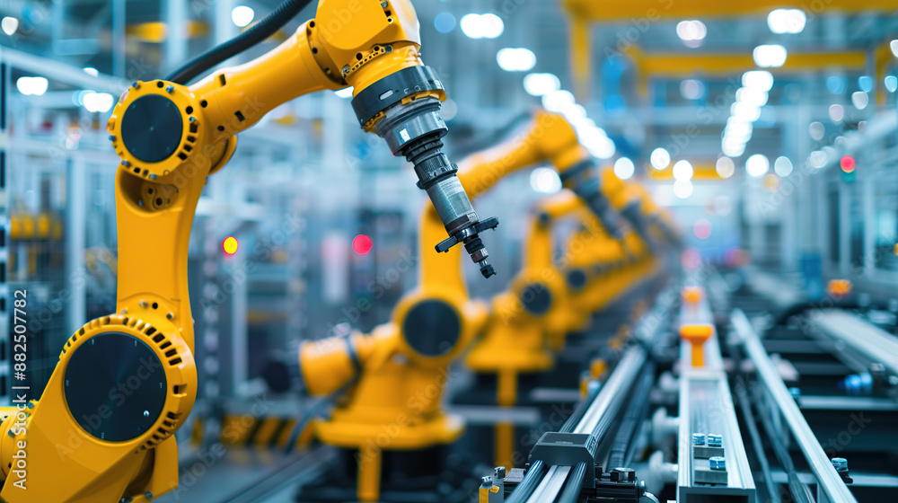 Industrial robots on the modern factory floor Industrial robots on the modern factory floor