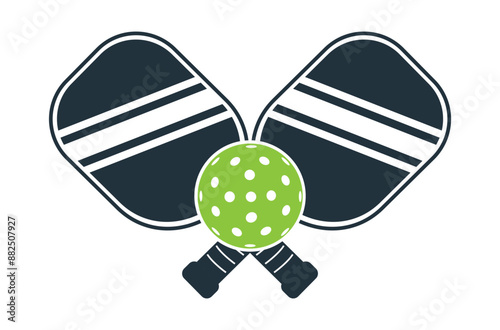 Pickleball ball above on the pickleball paddles