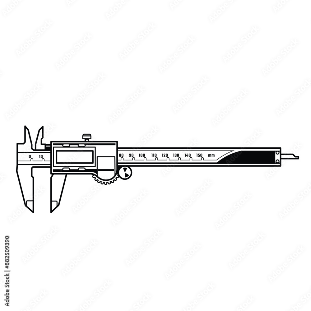 Vernier calipers Line Art Vector Vernier calipers Line Art Vector