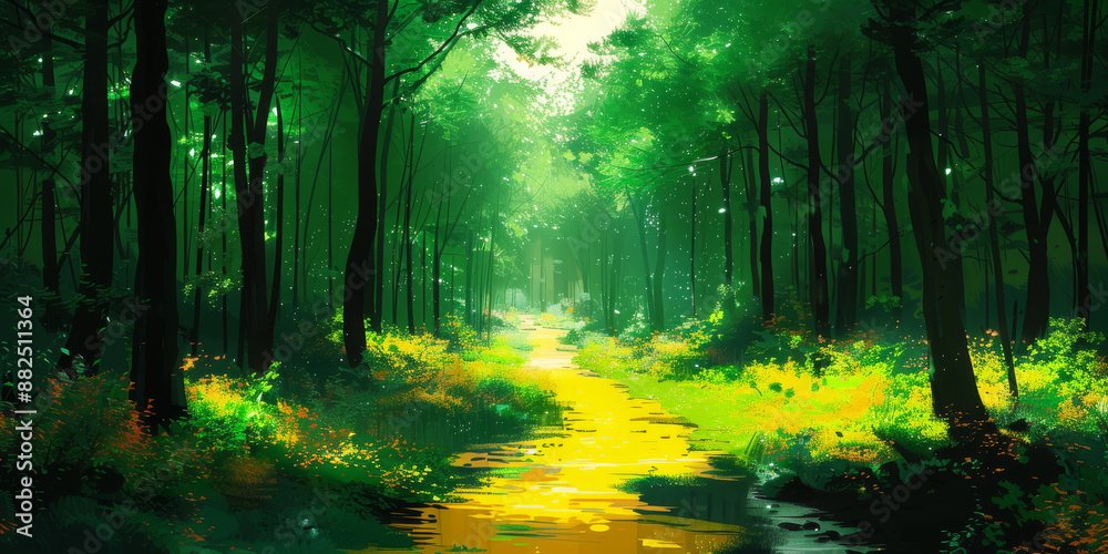 Obraz premium 緑と黄色のグラデーションのある背景