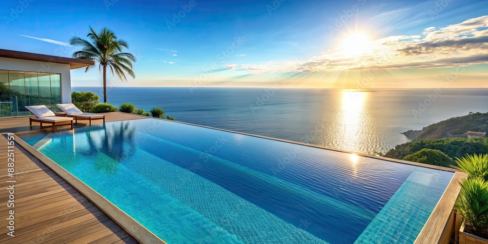 Luxurious infinity pool overlooking stunning ocean view, infinity pool, art, luxury, vacation, relaxation, tranquility Luxurious infinity pool overlooking stunning ocean view, infinity pool, art, luxury, vacation, relaxation, tranquility