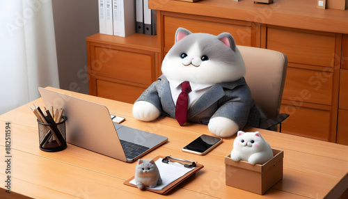 cat in office
