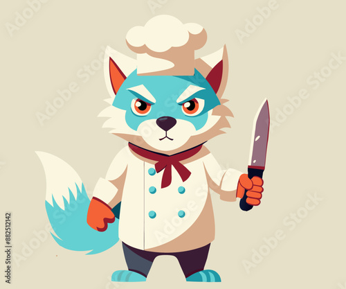 Cute and angry fox cartoon

