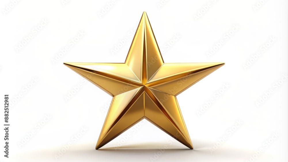 Fototapeta premium A gold star with a shiny surface