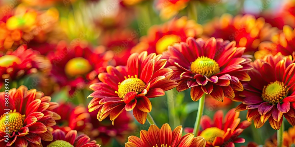 Vibrant red and yellow flowers creating a beautiful and colorful background, floral, nature, summer, garden, bright Vibrant red and yellow flowers creating a beautiful and colorful background, floral, nature, summer, garden, bright