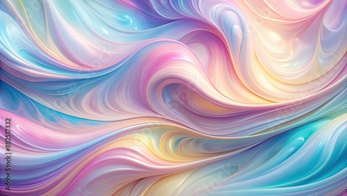 Wallpaper Mural Soft and flowing pastel abstract with dynamic fluid swirls and glossy textures, pastel, abstract,, dynamic, fluid, swirls, glossy Torontodigital.ca