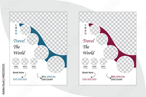 Travel flyer template design