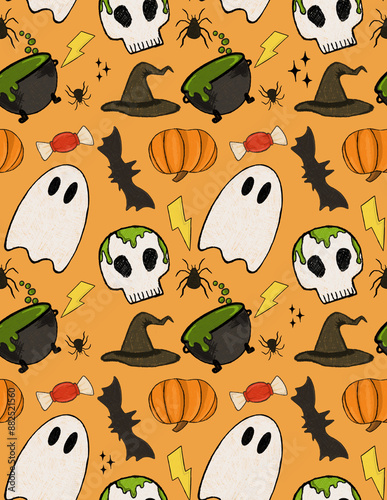 halloween seamless pattern