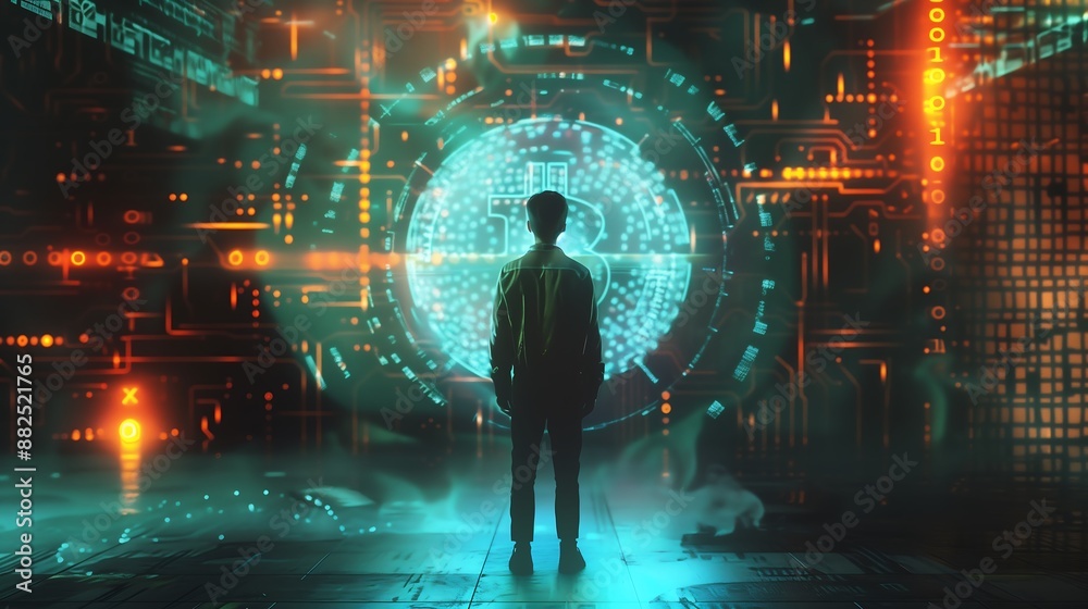 digital technology bitcoin background digital technology bitcoin background