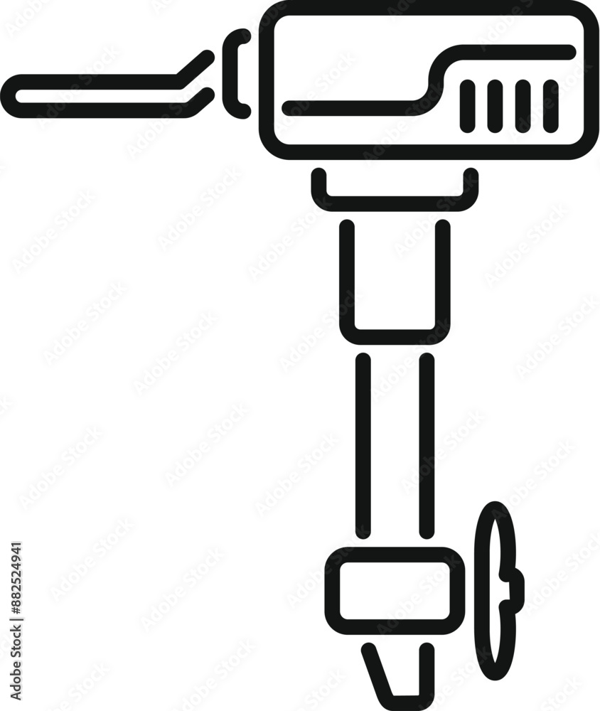 Simple line art icon of a boat motor, perfect for representing marine engines and water transportation Simple line art icon of a boat motor, perfect for representing marine engines and water transportation