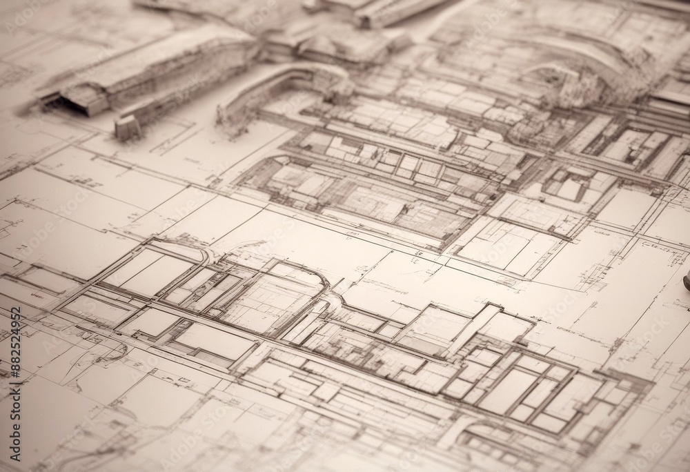 Fototapeta premium drawing architectural background technical architecture drafting blueprint engineering project business construction