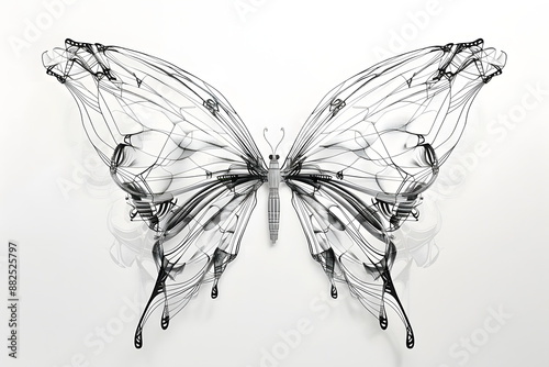 Large symmetrical stylized butterfly wings, perfect image for a painting