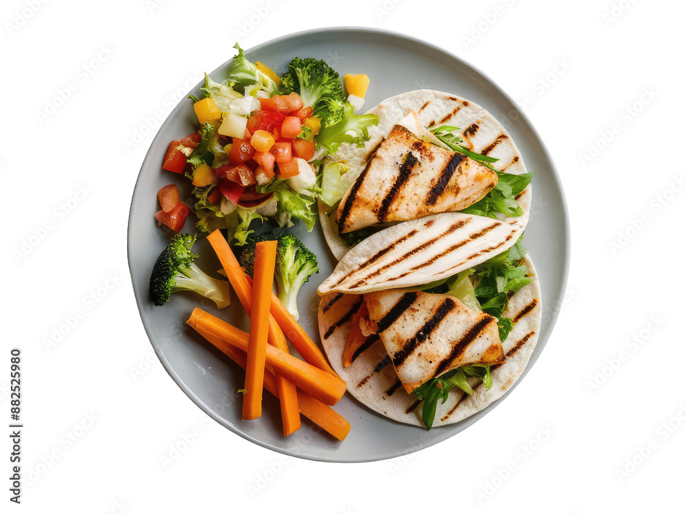 Isolated PNG Grilled Chicken Quesadillas, GENERATIVE AI Isolated PNG Grilled Chicken Quesadillas, GENERATIVE AI